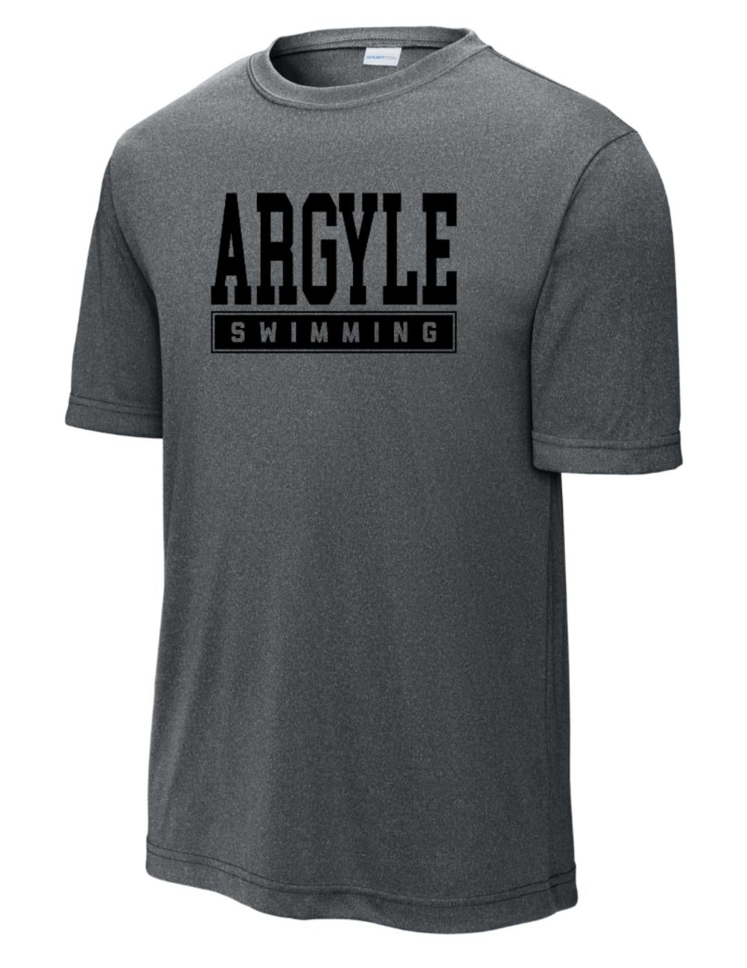 ARGYLE Swimming Sport-Tek Performance Long Sleeve Tee - Iron Grey Heather