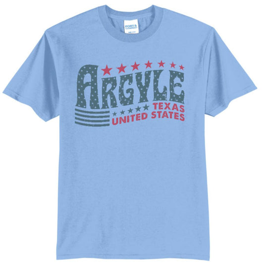 FINAL FEW - USA Spirit Short Sleeve Tee - Adult - Light Blue (Copy)