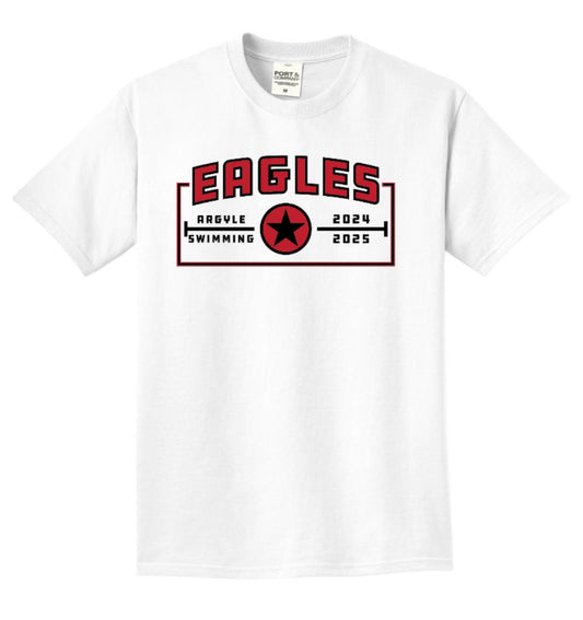 EAGLES Swimming Short Sleeve Beach Wash Tee - Adult - White