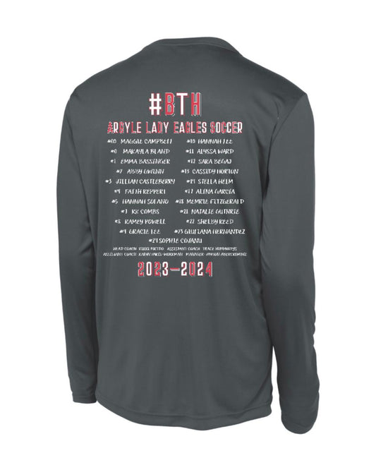 FINAL FEW - 2023 Lady Eagles Soccer Build The House Performance Long Sleeve - Iron Grey