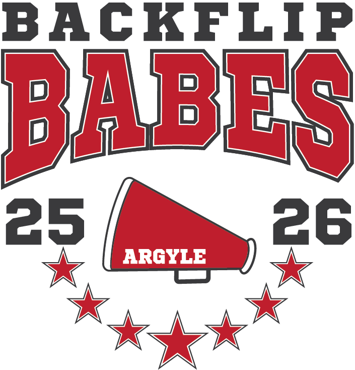 2025 Argyle Cheer - Backflip Babes - Comfort Colors Hoodie Lightweight Sweatshirt - Adult - Black (Copy)