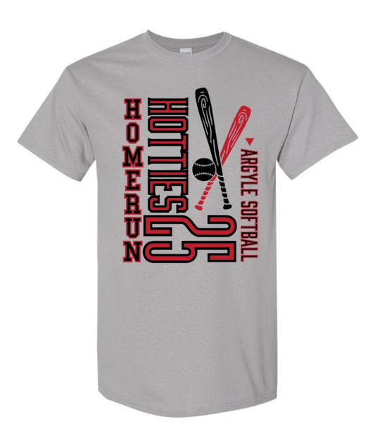 2025 Argyle Softball - Homerun Hotties - Gildan Short Sleeve Tee - Adult - Gravel