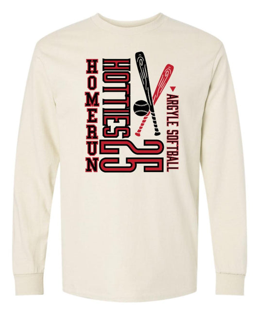 2025 Argyle Softball - Homerun Hotties - Gildan Long Sleeve Tee - Adult - Natural