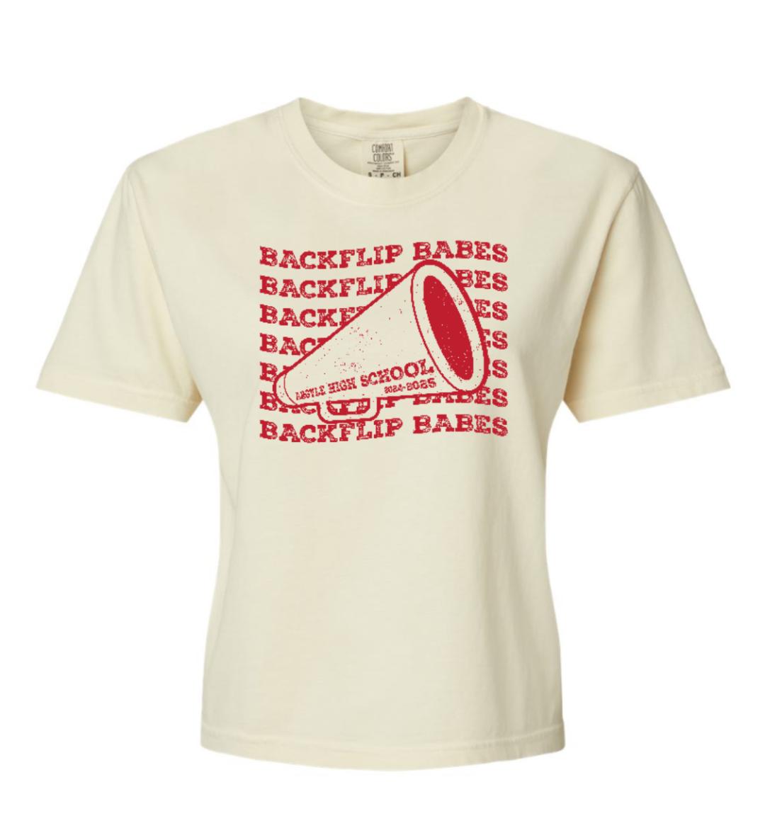 FINAL FEW - 2024 Argyle Cheer - Backflip Babes - Comfort Colors Short Sleeve CROP Tee - Adult - Ivory