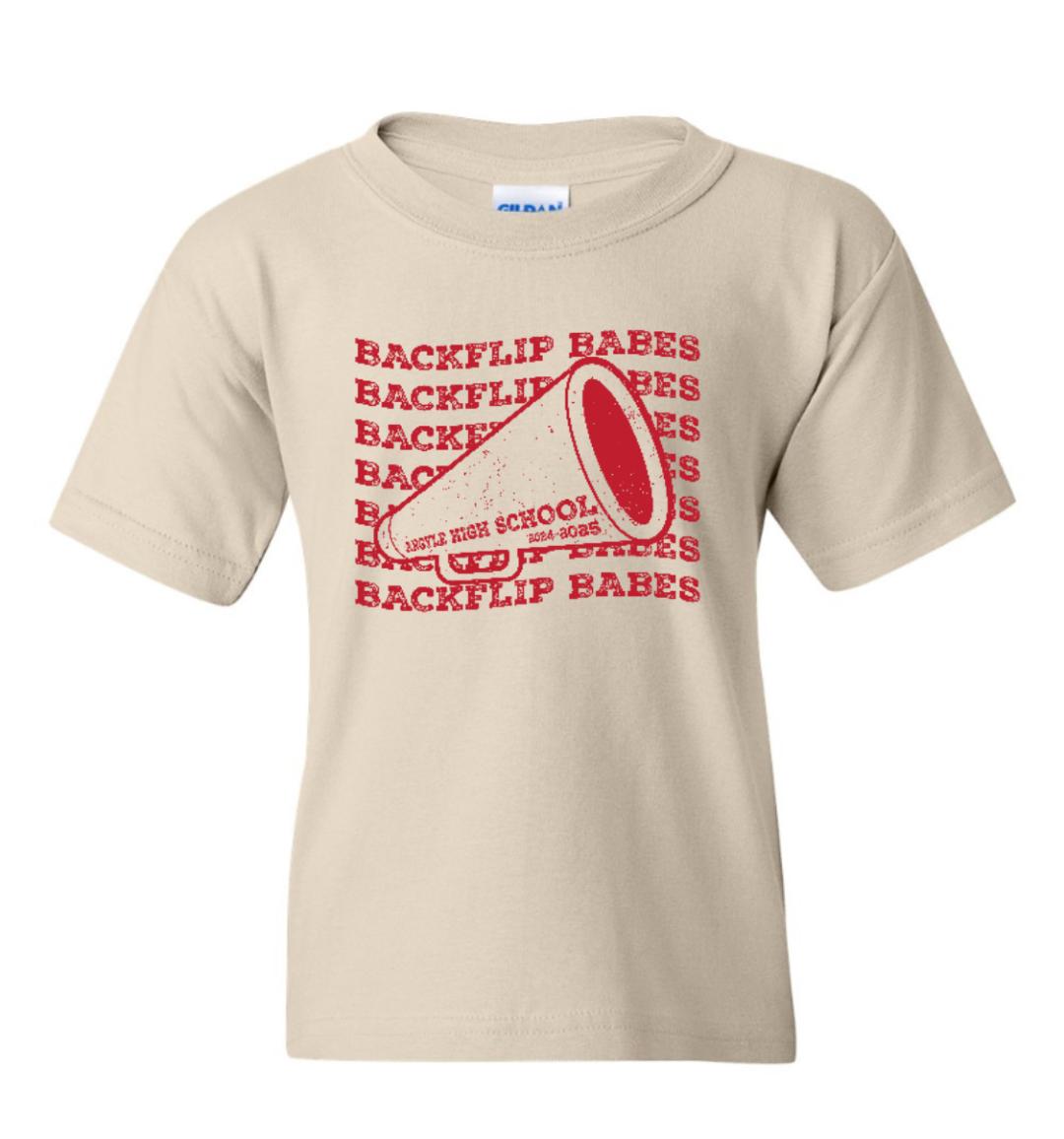 FINAL FEW - 2024 Argyle Cheer - Backflip Babes - Gildan Short Sleeve Tee - Youth - Natural