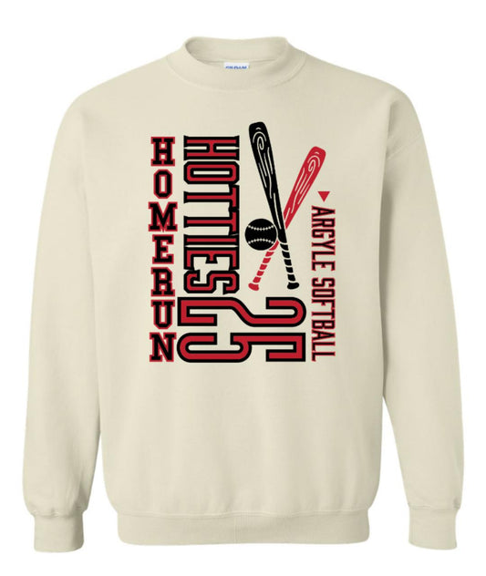 2025 Argyle Softball - Homerun Hotties - Gildan Crewneck Sweatshirt - Adult - Sand