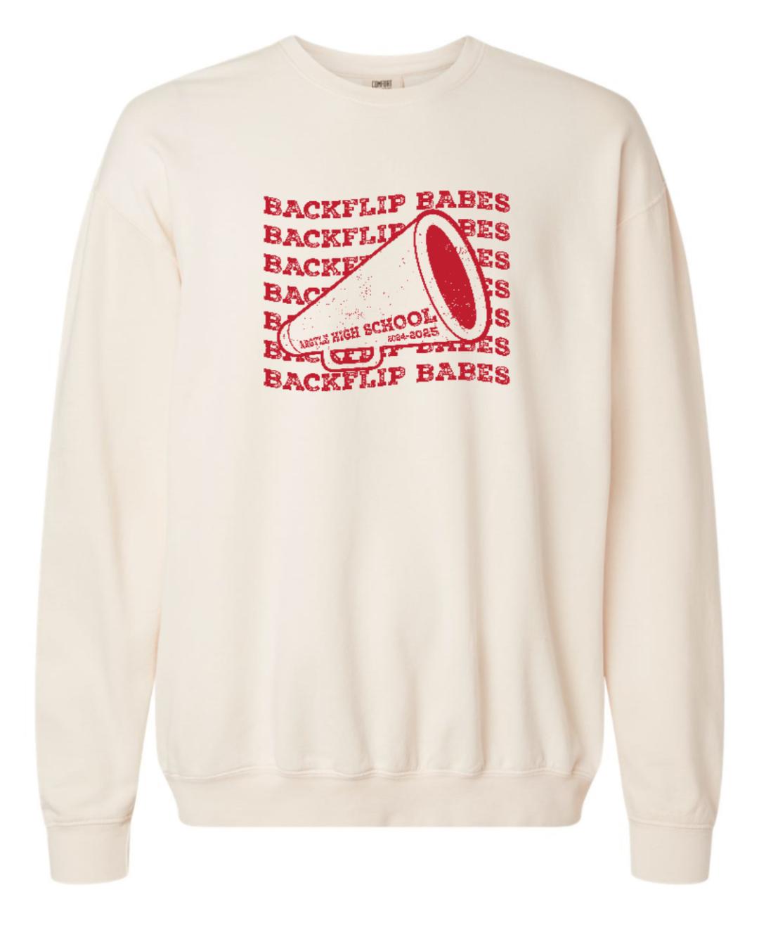 FINAL FEW - 2024 Argyle Cheer - Backflip Babes - Comfort Colors Crewneck Lightweight Sweatshirt - Adult - Ivory