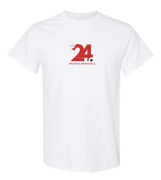 2025 Argyle Baseball - THE24. Roster - Gildan Short Sleeve Tee - Adult - White