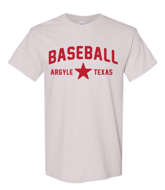 2025 Argyle Baseball - STAR - Gildan Short Sleeve Tee - Adult - Ice Grey