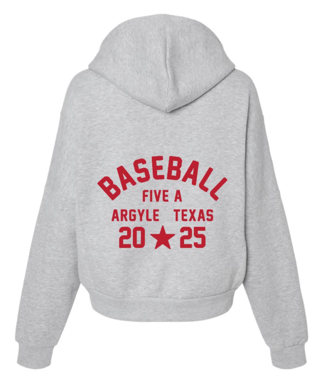 2025 Argyle Baseball - STAR - MV Sport Cropped Hoodie - Adult - Heather Grey