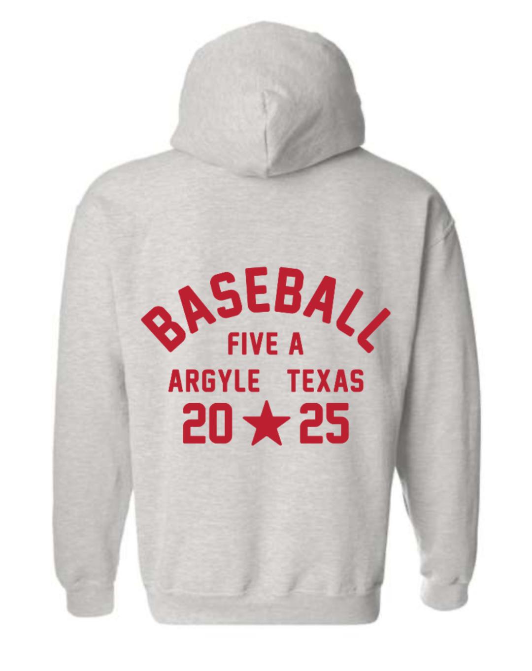 2025 Argyle Baseball - STAR - MV Sport Hoodie Sweatshirt - Adult - Ash