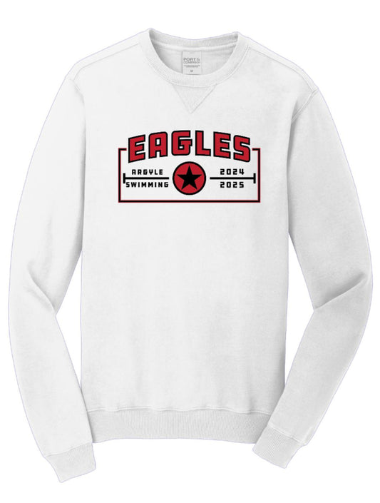 EAGLES Swimming Beach Wash Crewneck Sweatshirt - Adult - White