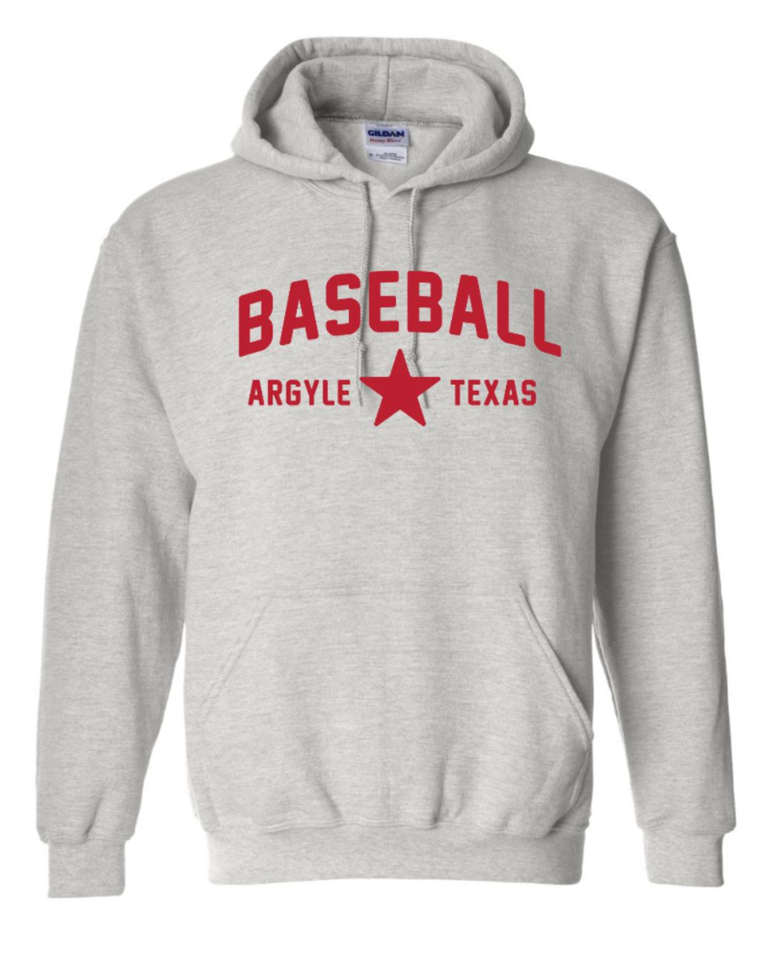 2025 Argyle Baseball - STAR - MV Sport Hoodie Sweatshirt - Adult - Ash