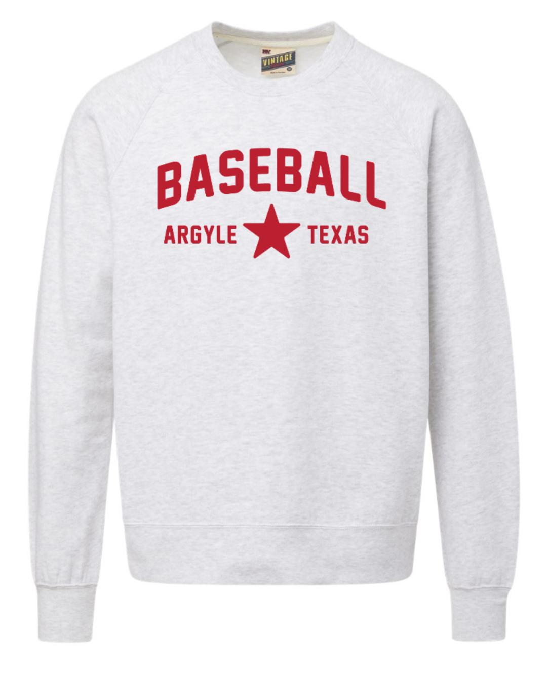 2025 Argyle Baseball - STAR - MV Sport Crewneck Sweatshirt - Adult - Ash Grey