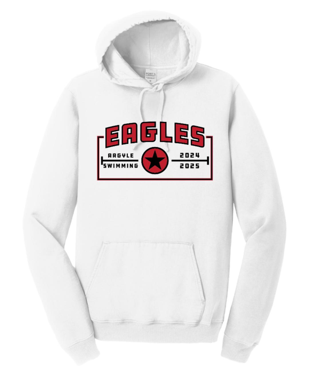 EAGLES Swimming Beach Wash Hoodie Sweatshirt - Adult - White