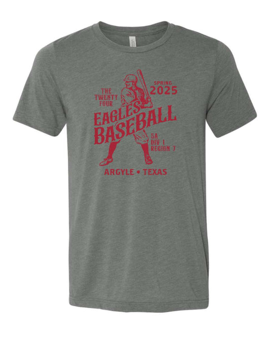 2025 Argyle Baseball - Vintage Baseball - Bella Canvas Short Sleeve Tee - Adult - Deep Heather