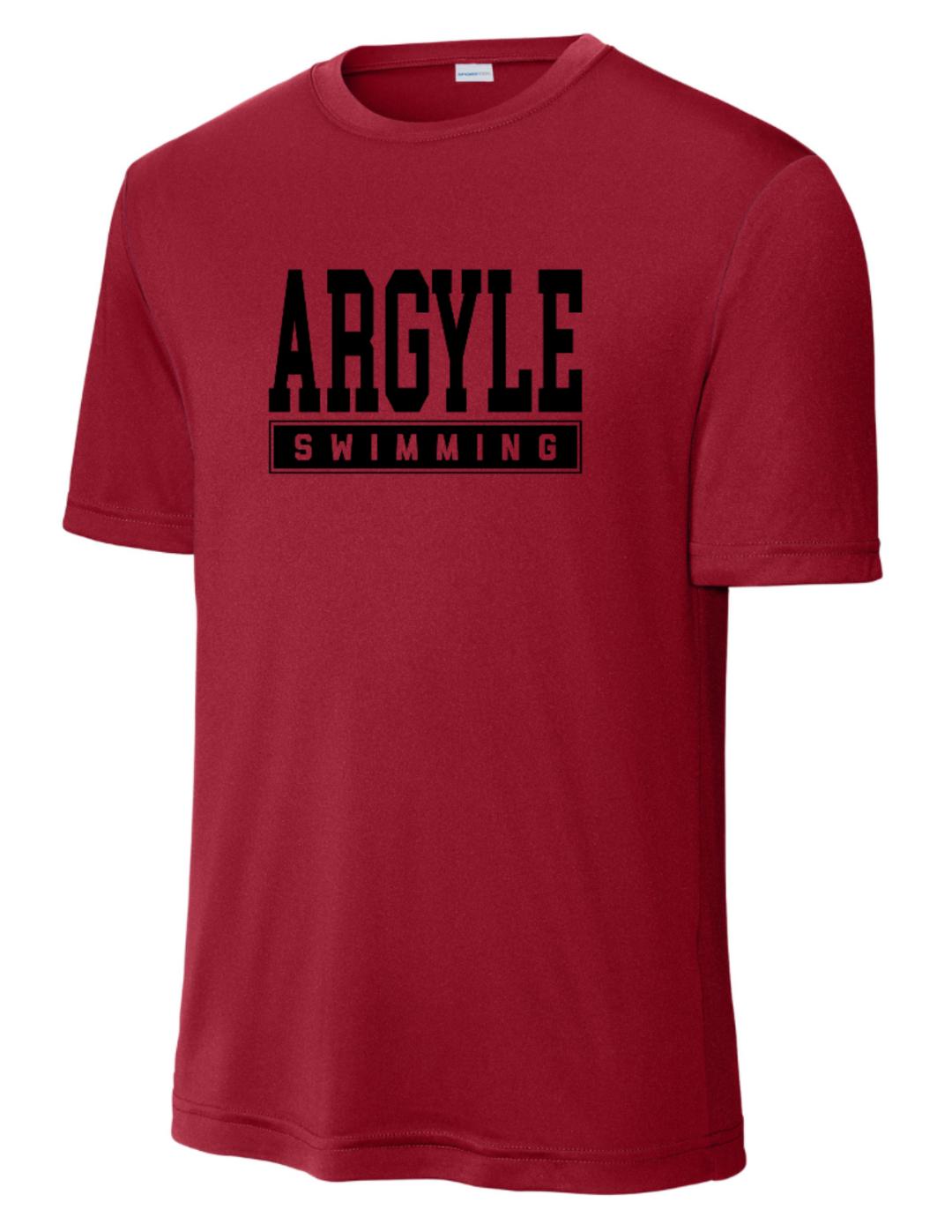 ARGYLE Swimming Sport-Tek Performance Hoodie Sweatshirt - Deep Red