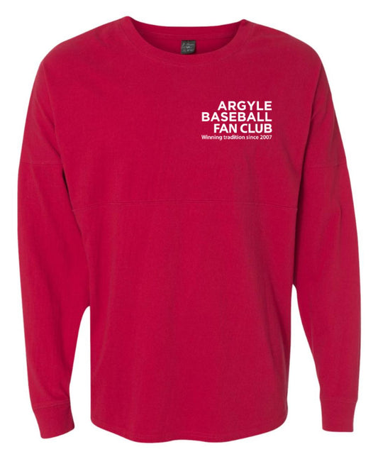 2025 Argyle Baseball - Fan Club - J. America Game Day Jersey Long Sleeve - Adult - Red