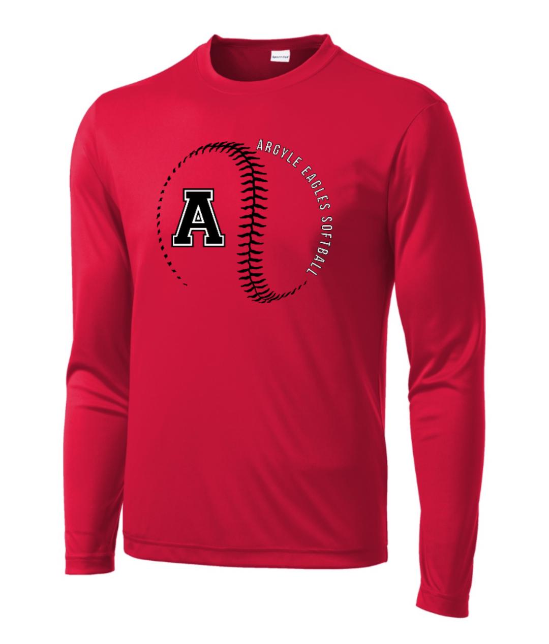 FallBall ARGYLEsoftball PosiCharge Long Sleeve - True Red