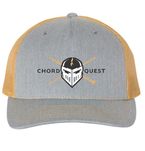 CHORDquest Trucker Hat - Heather Grey/Amber Gold