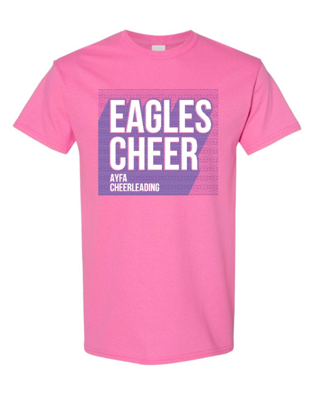 FINAL FEW - EAGLES CHEER Short Sleeve Tee - Youth + Adult - Azalea Pink